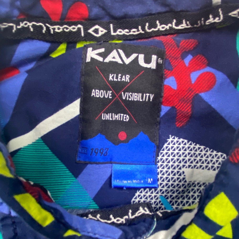 KAVU Klear Above Etch Art Shirt Mens Medium Hawaiian Cotton Abstract Casual - Picture 4 of 11